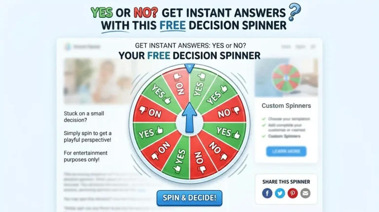 Yes or No? Get Instant Answers with This Free Decision Spinner